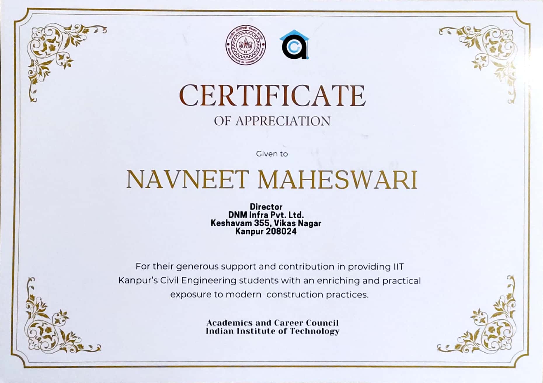 Certificate